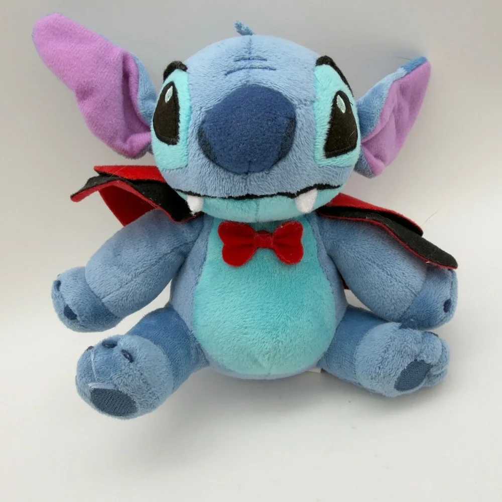 Disney Stitch Vampire Plush Halloween Small Stuffed Animal Cape Fangs Just Play